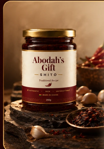 Abodah's Gift Shito presented with peppers, garlic and spices